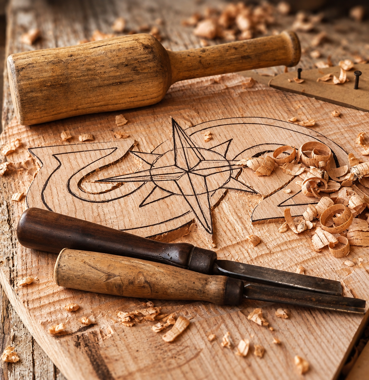 Compass Rose Carving